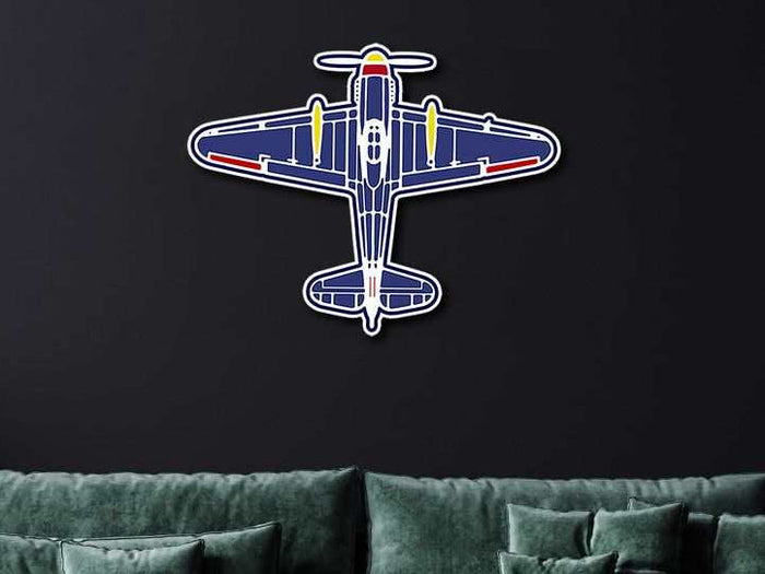 Aviation Wall Art  Classic Plane Color Metal Wall Art - Prop and Piston