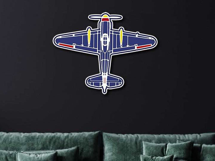 Aviation Wall Art  Classic Plane Color Metal Wall Art - Prop and Piston