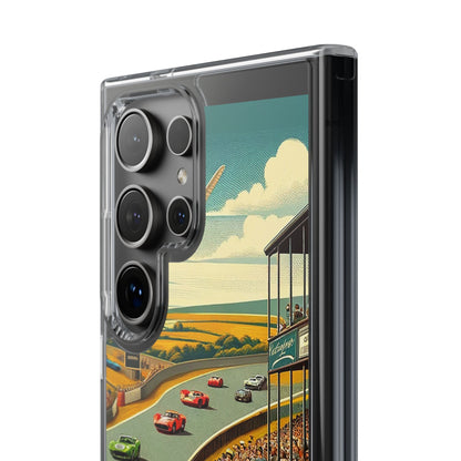 Vintage Racing Track Clear Impact-Resistant Phone Case