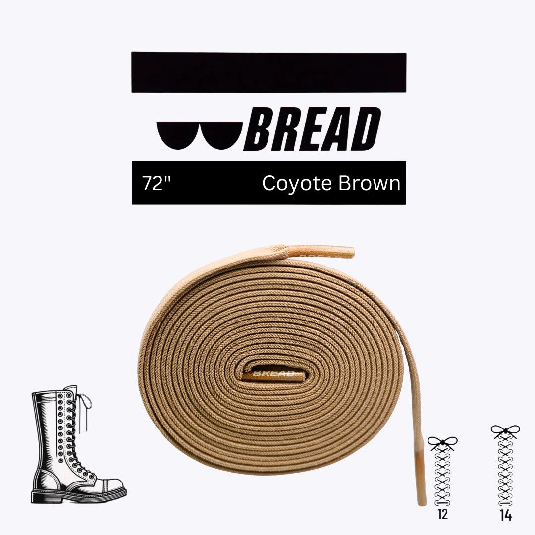 Stretchy Coyote Brown Bread Laces for Easy Slip-On Shoes