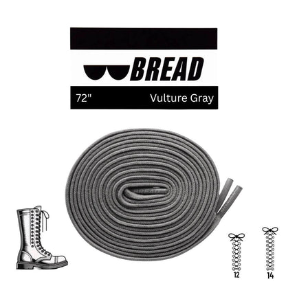 Vulture Gray stretchy Bread Laces shoelaces for easy slipping on shoes