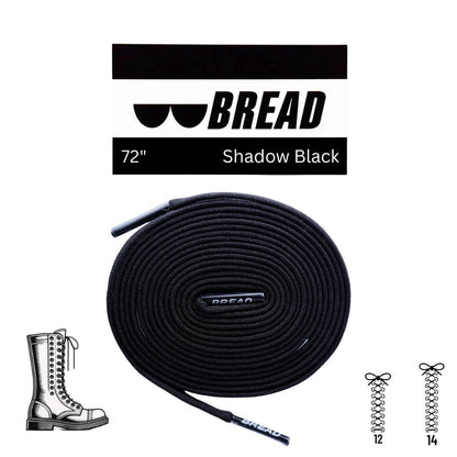Shadow Black stretchy Bread Laces shoelaces for easy slip-on shoes