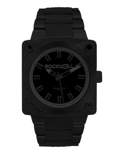 747 Phantom Black watch featuring a solid black design and unique details that define its iconic look.