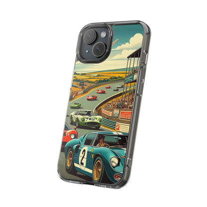 Vintage Racing Track Clear Impact-Resistant Phone Case
