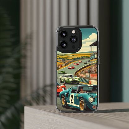 Vintage Racing Track Clear Impact-Resistant Phone Case