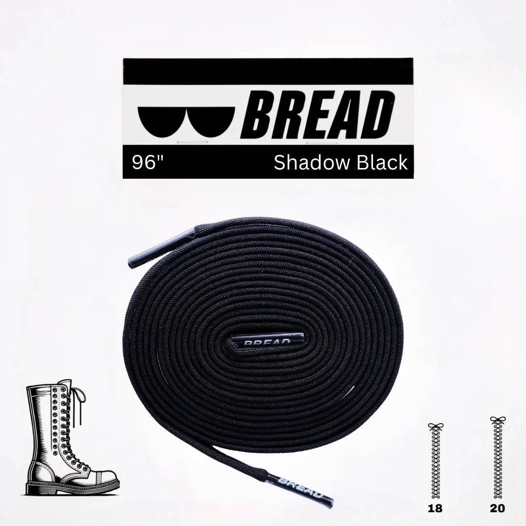 Shadow Black stretchy Bread Laces for secure, easy slip-on shoes