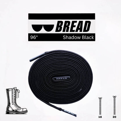 Shadow Black stretchy Bread Laces for secure, easy slip-on shoes