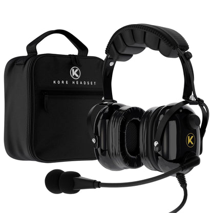 KORE KA-1 General Aviation Headset (Mono and Stereo) with Headset Bag, Dual GA Plugs