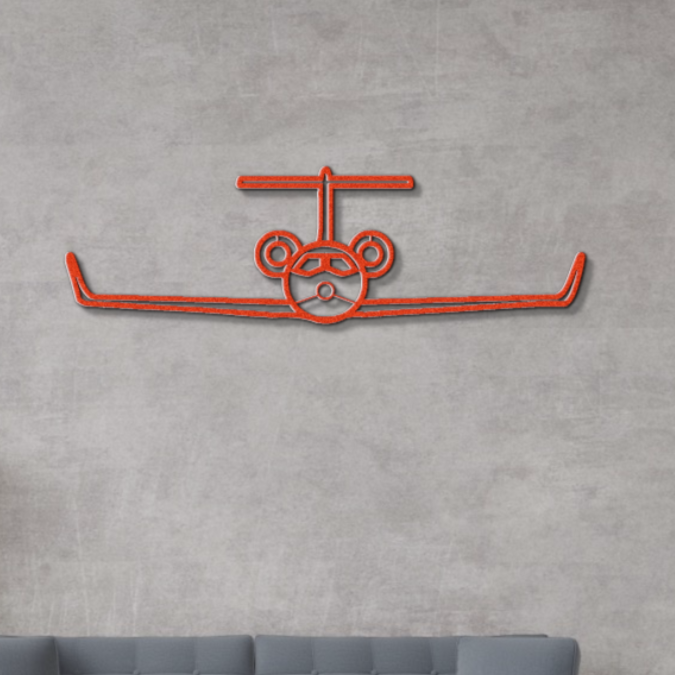 Custom Jet Metal Wall Art – Personalized ‘Jet #1’ Steel Silhouette, LED Optional, Aviation Gift, Powder-Coated Decor
