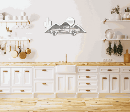 Custom Corvette Silhouette Metal Art – Personalized Corvette Wall Decor, LED-Ready, Powder-Coated Steel, Car Lover Gift