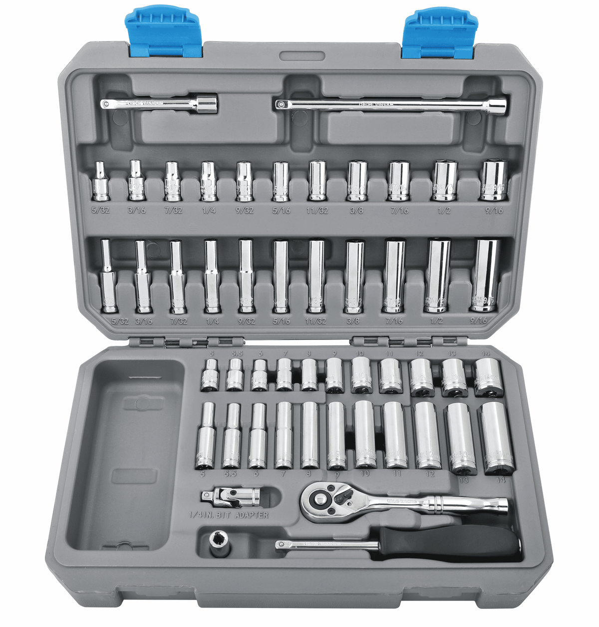 APOLLO TOOLS - DT0004-50 Piece ¼” Drive Socket Set - Prop and Piston