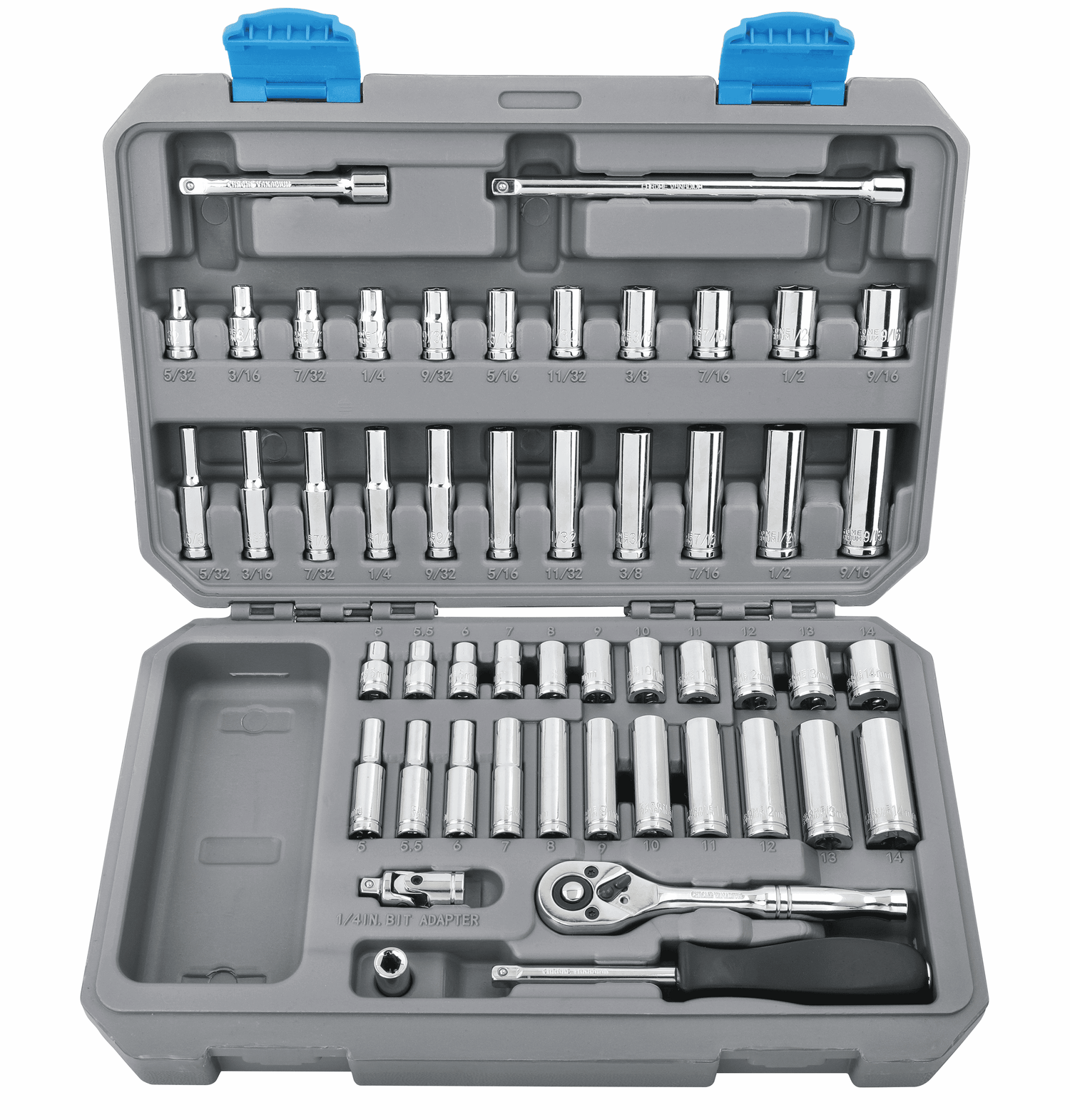 APOLLO TOOLS - DT0004-50 Piece ¼” Drive Socket Set - Prop and Piston