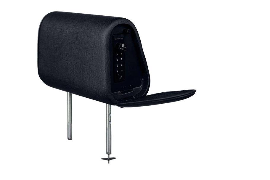 The Vulcan Headrest Safe Bundle for trucks and SUVs with biometric steel lock