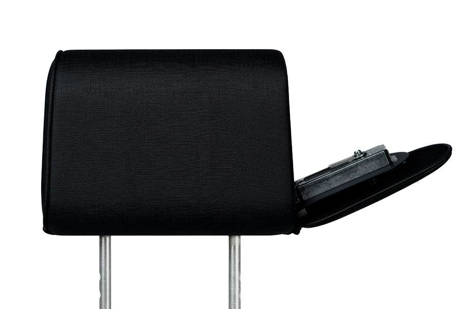 The Vulcan Headrest Safe steel lockbox with biometric keypad, universal fit for trucks and SUVs interior