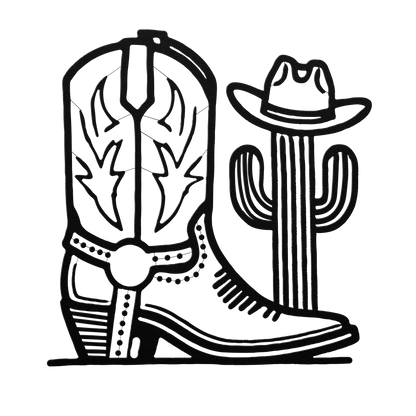 Cowboy Boot and Cactus metal wall art