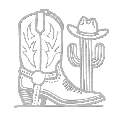 Metal Wall Art Cowboy Boot Cactus Metal Art
