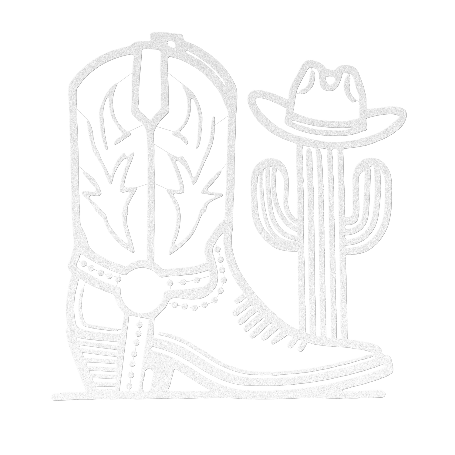 Cowboy Boot and Cactus metal wall art