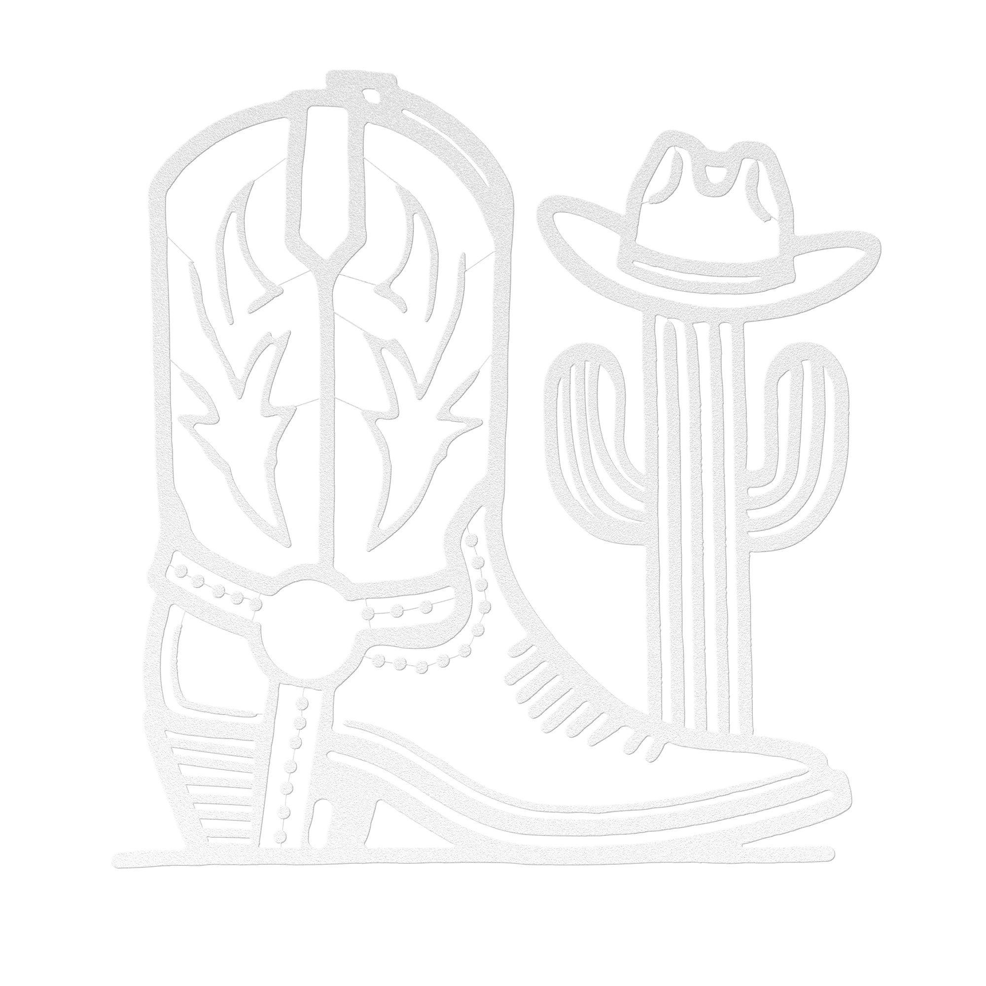 Cowboy Boot and Cactus metal wall art