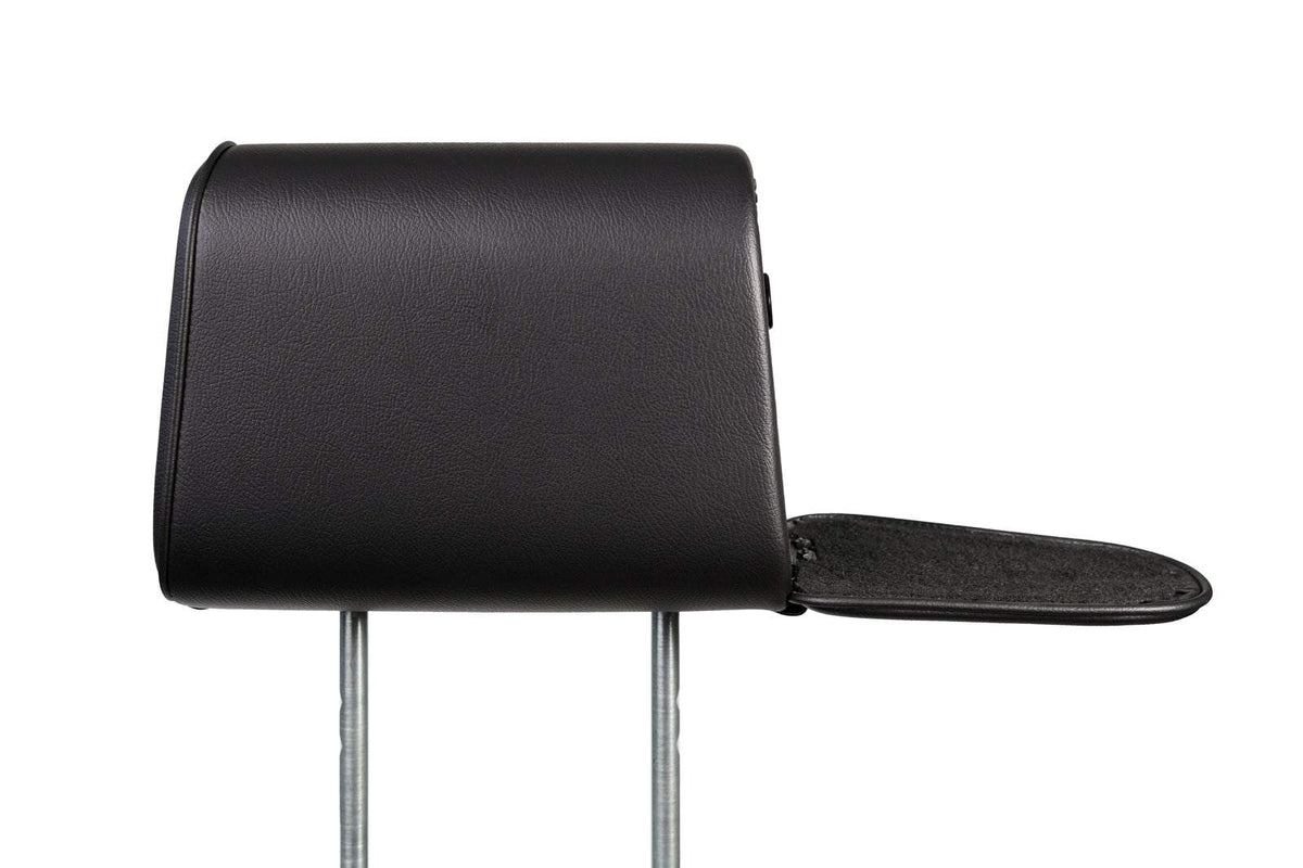 The Vulcan Headrest Safe, biometric truck and SUV firearm storage, heavy-duty steel lock safe installed on seat headrest