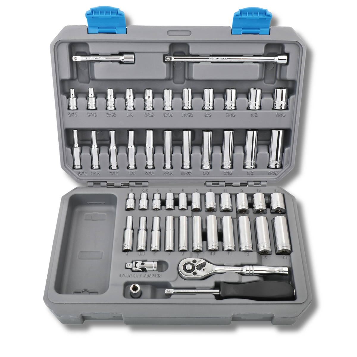 APOLLO TOOLS - DT0004-50 Piece ¼” Drive Socket Set - Prop and Piston