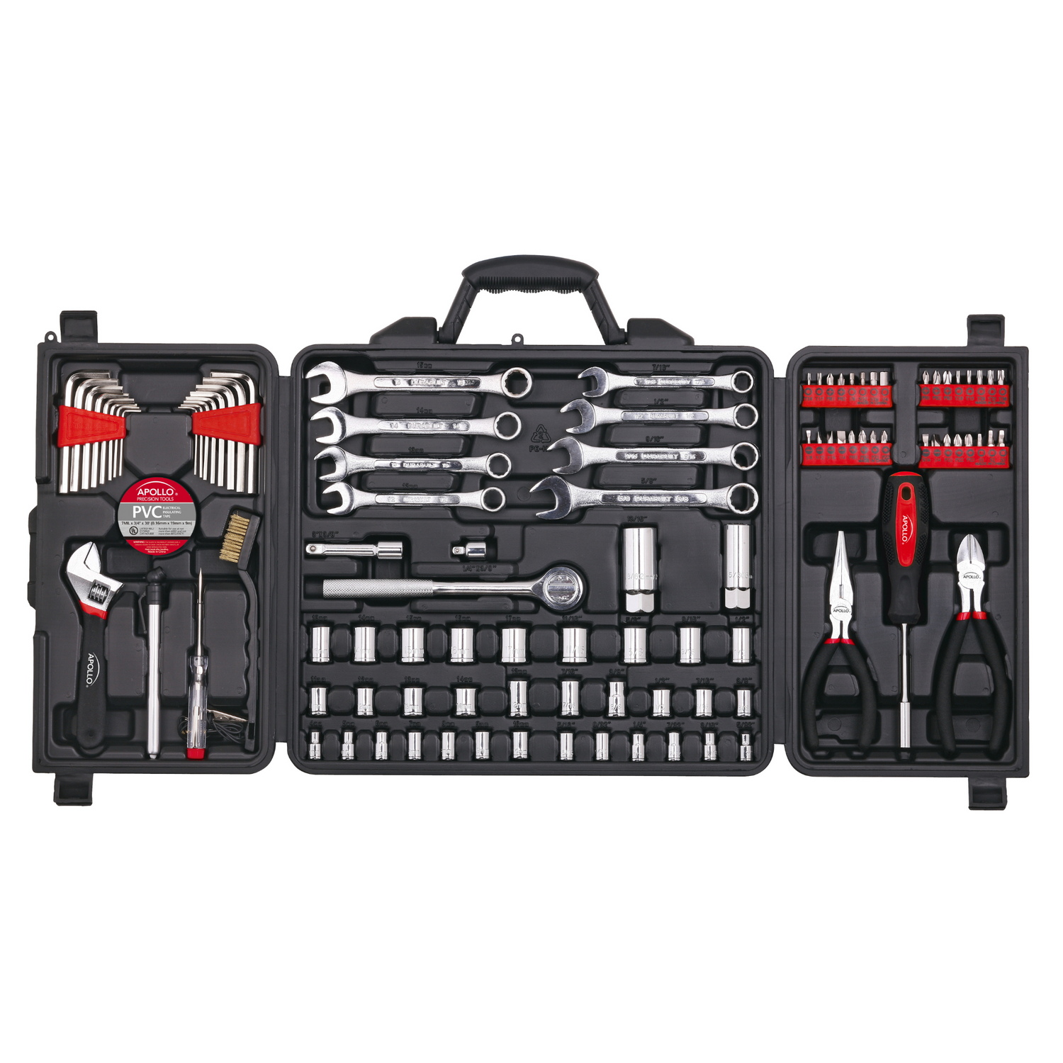 101 Piece Mechanic Tool Set for Vehicle and Home Maintenance, Roadside Emergencies. SAE and Metric Tool Set for Car, Boat, RV, Bikes - DT0006 - Prop and Piston