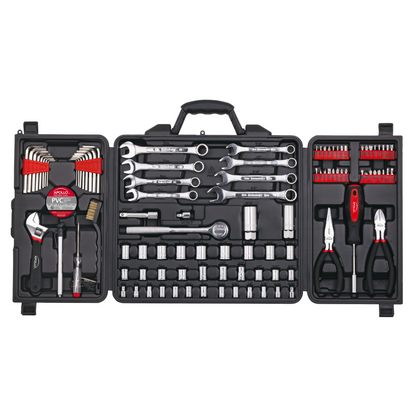 101 Piece Mechanic Tool Set for Vehicle and Home Maintenance, Roadside Emergencies. SAE and Metric Tool Set for Car, Boat, RV, Bikes - DT0006 - Prop and Piston