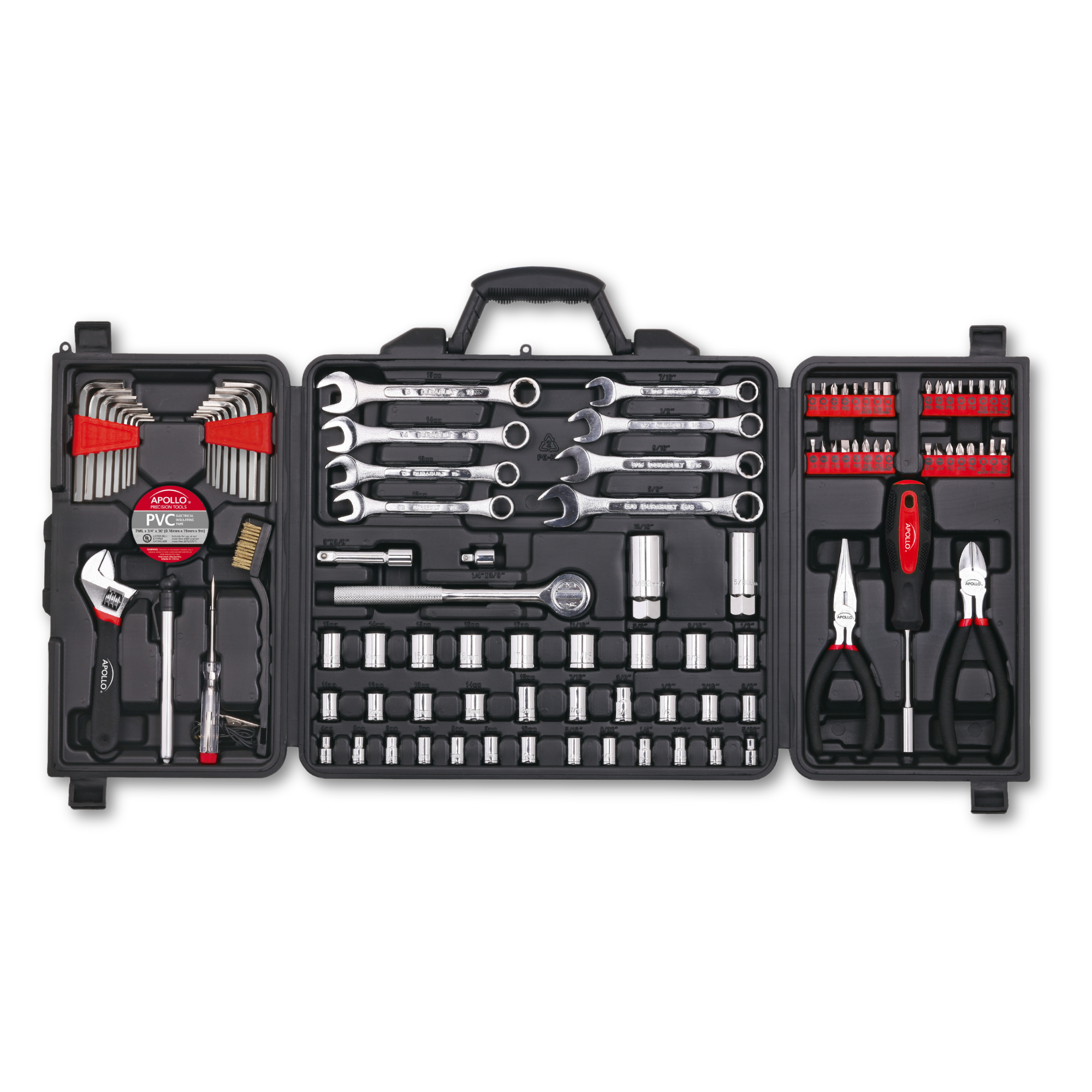 101 Piece Mechanic Tool Set for Vehicle and Home Maintenance, Roadside Emergencies. SAE and Metric Tool Set for Car, Boat, RV, Bikes - DT0006 - Prop and Piston