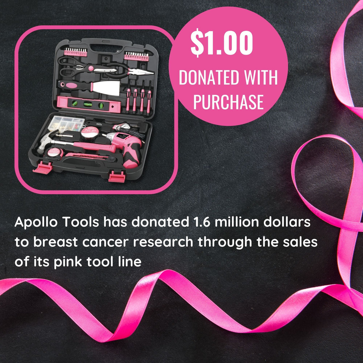135 Piece Household Tool Kit Pink with Pivoting Dual-Angle 3.6 Volt Lithium-Ion Cordless Screwdriver - DT0773N1 - Prop and Piston