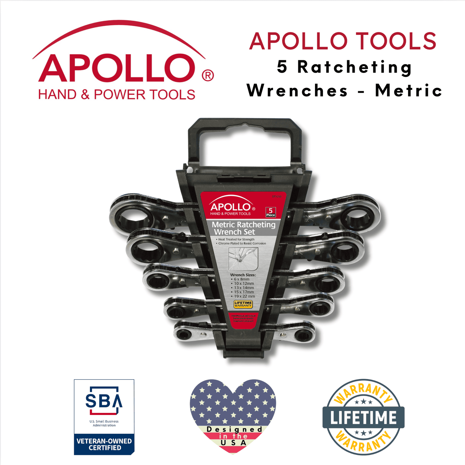 5 Ratcheting Wrenches - Metric - DT1213 - Prop and Piston