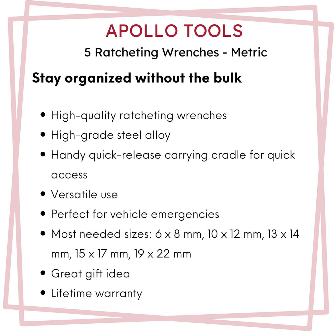 5 Ratcheting Wrenches - Metric - DT1213 - Prop and Piston