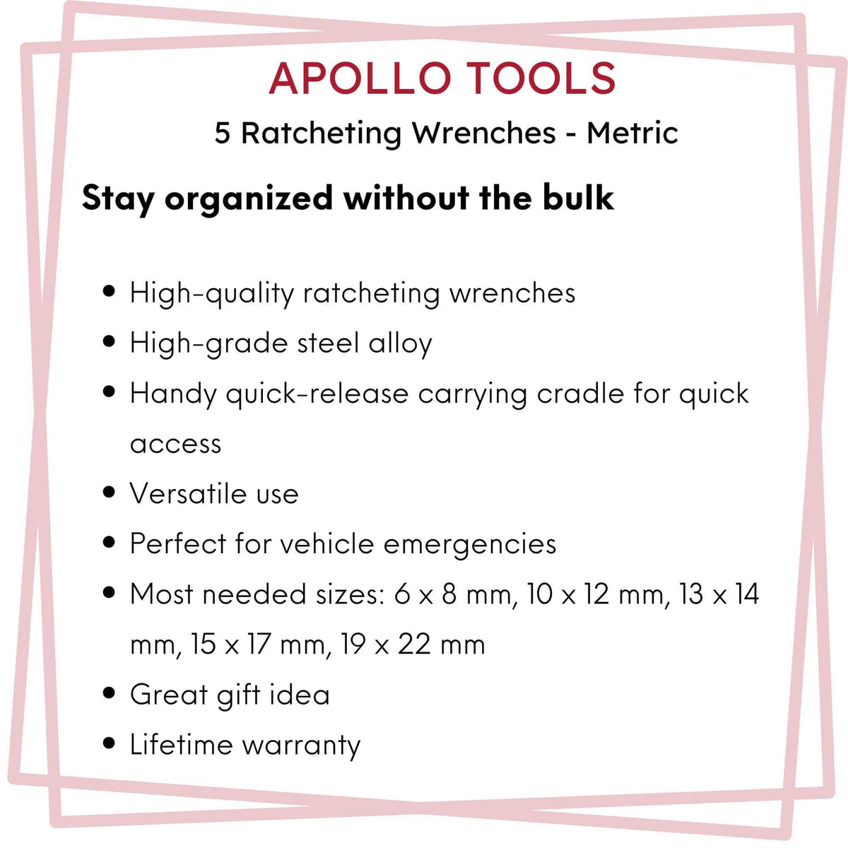 5 Ratcheting Wrenches - Metric - DT1213 - Prop and Piston