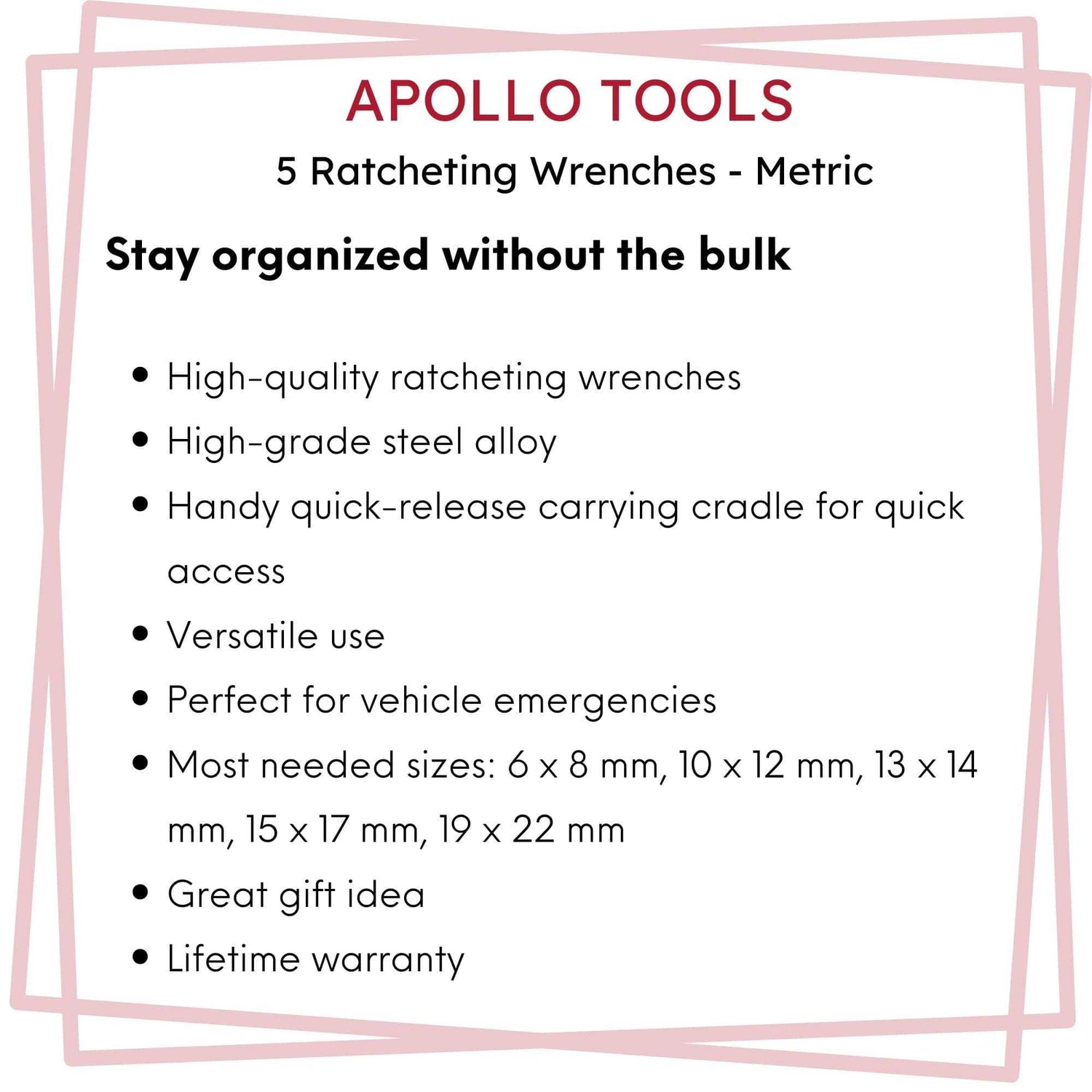 5 Ratcheting Wrenches - Metric - DT1213 - Prop and Piston