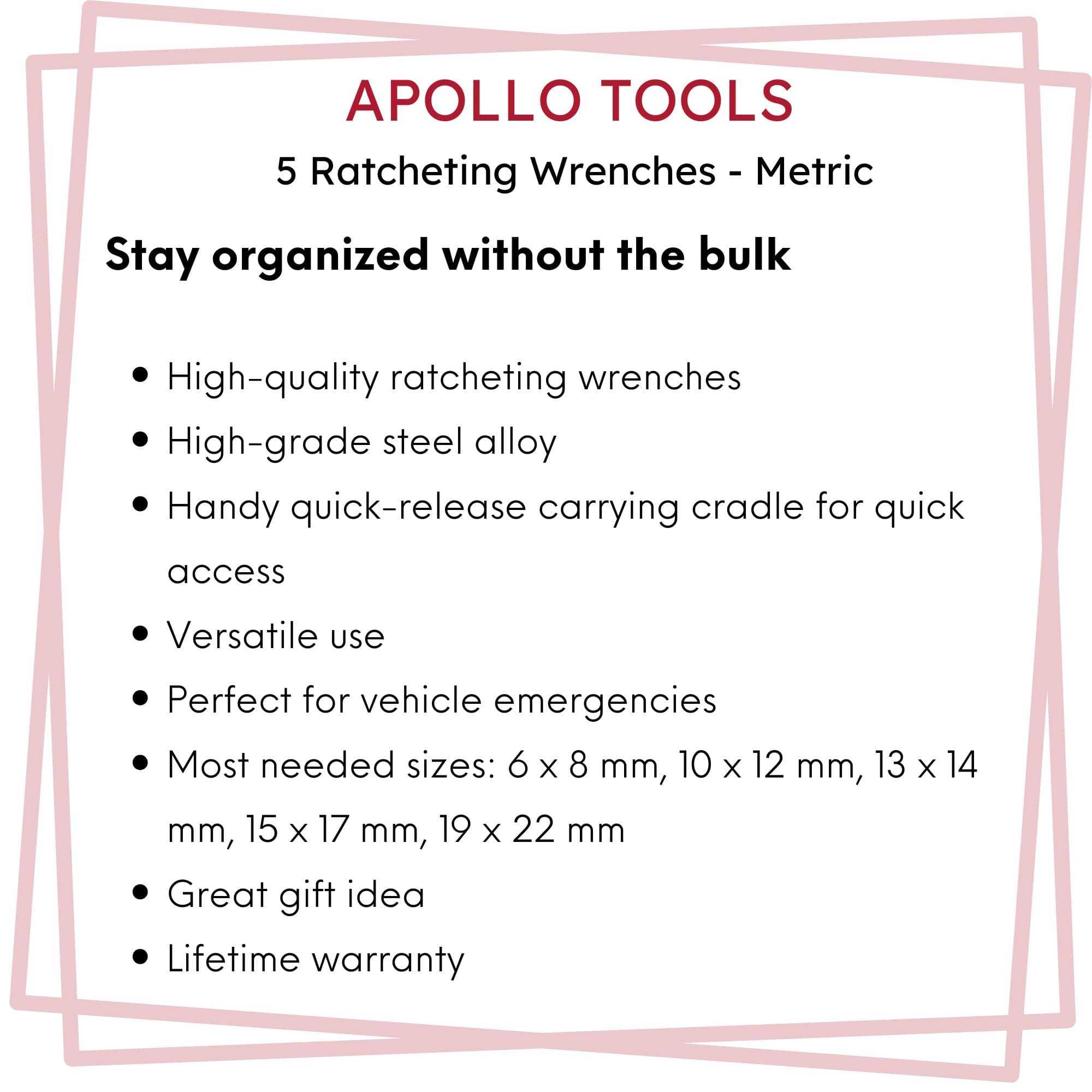 5 Ratcheting Wrenches - Metric - DT1213 - Prop and Piston