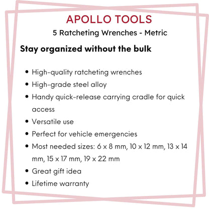 5 Ratcheting Wrenches - Metric - DT1213 - Prop and Piston