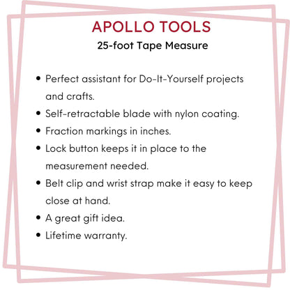 25ft. Tape Measure - Black - DT5002 - Prop and Piston