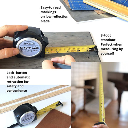 25ft. Tape Measure - Black - DT5002 - Prop and Piston