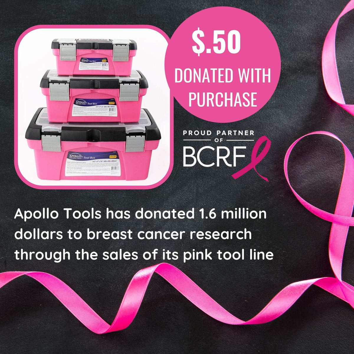 Pink 3 piece stackable tool box set with removable tote tray and lid compartments