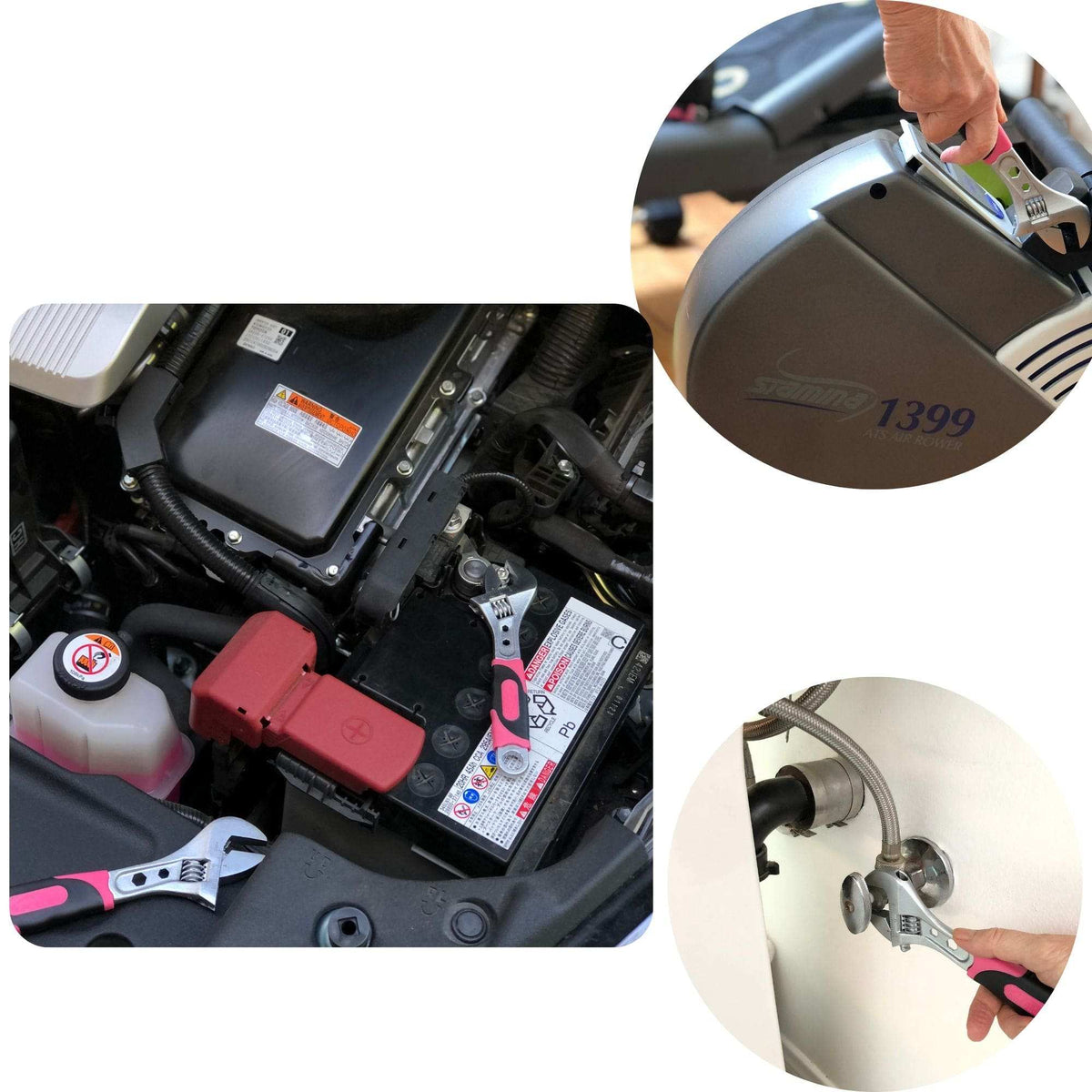 2 Adjustable Wrenches - Pink - DT5007P - Prop and Piston