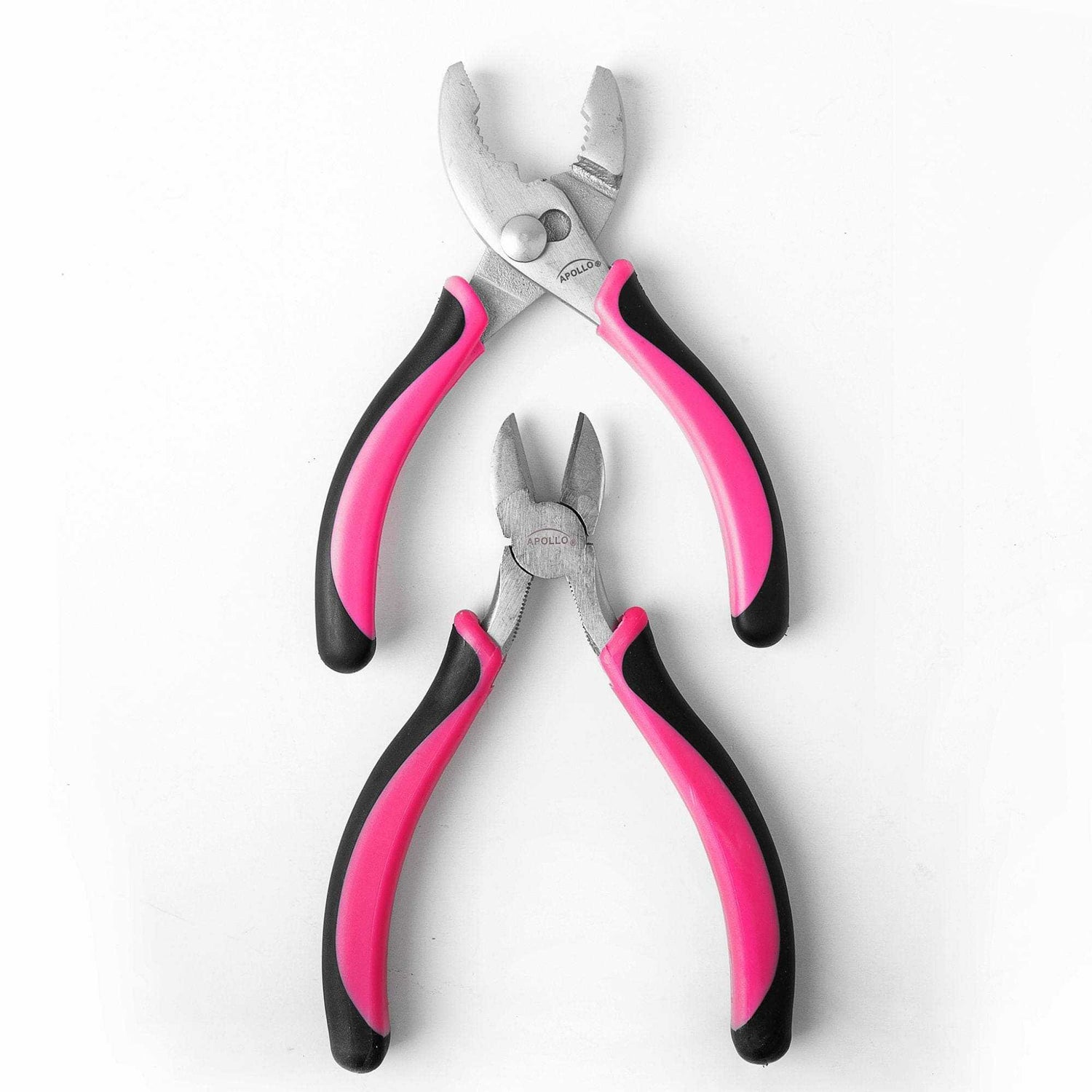 Set of 3 pink pliers with soft-grip handles for versatile DIY tasks