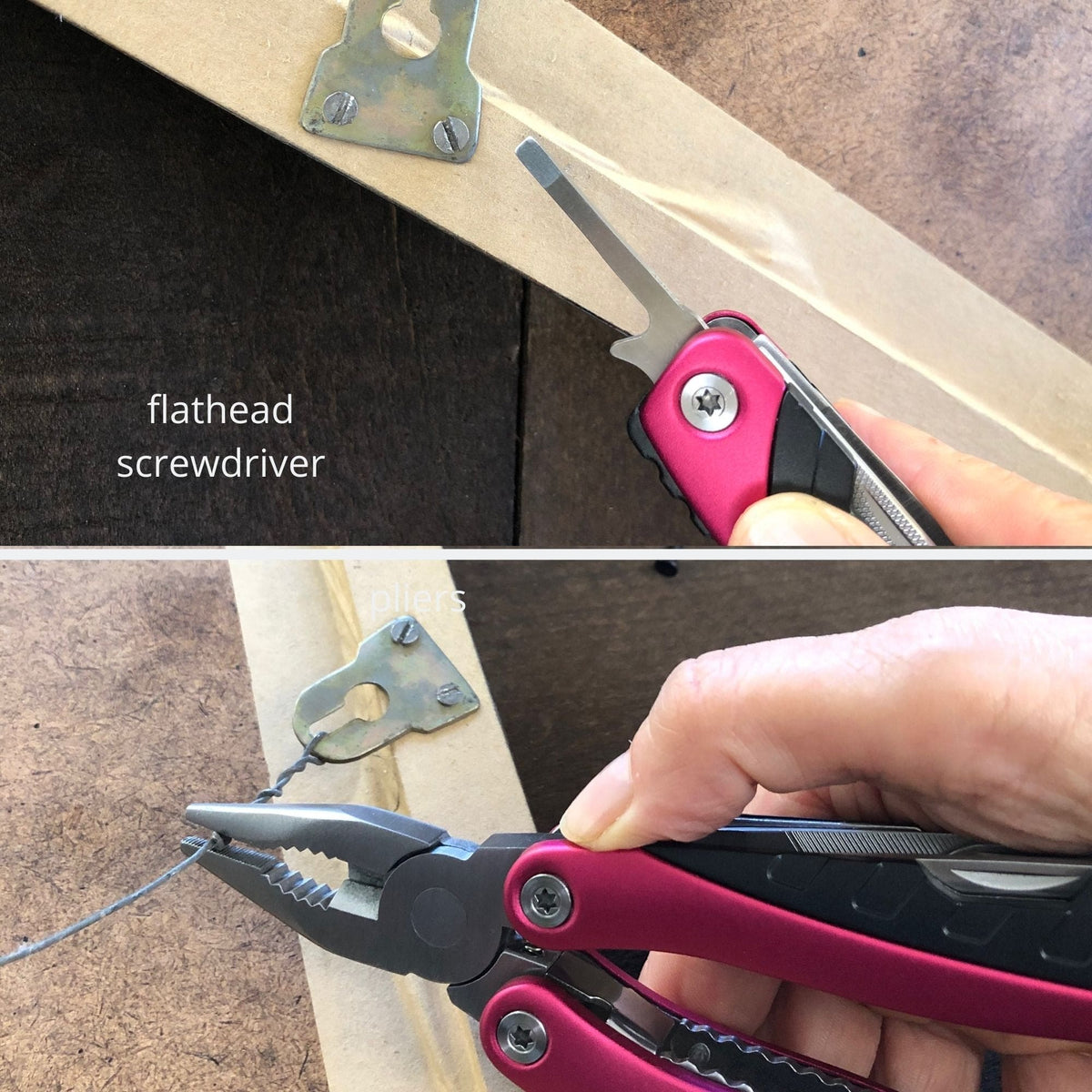 14-in-1 pink pocket multitool with pliers, knife, screwdrivers, and outdoor tools