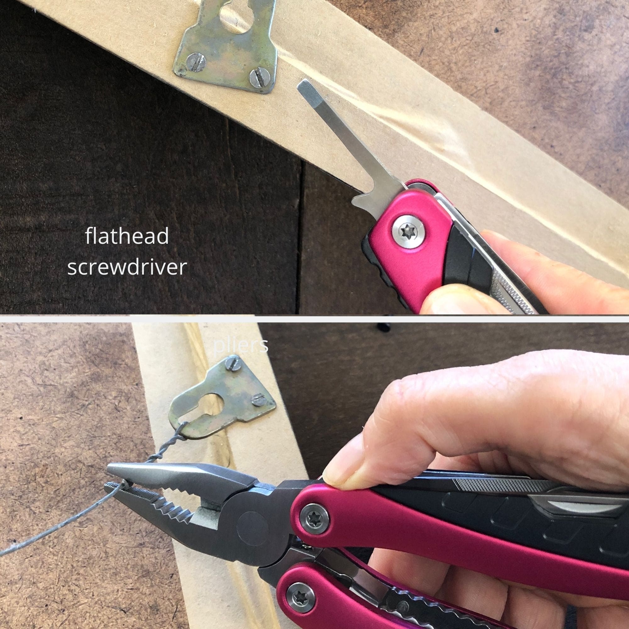 14-in-1 pink pocket multitool with pliers, knife, screwdrivers, and outdoor tools