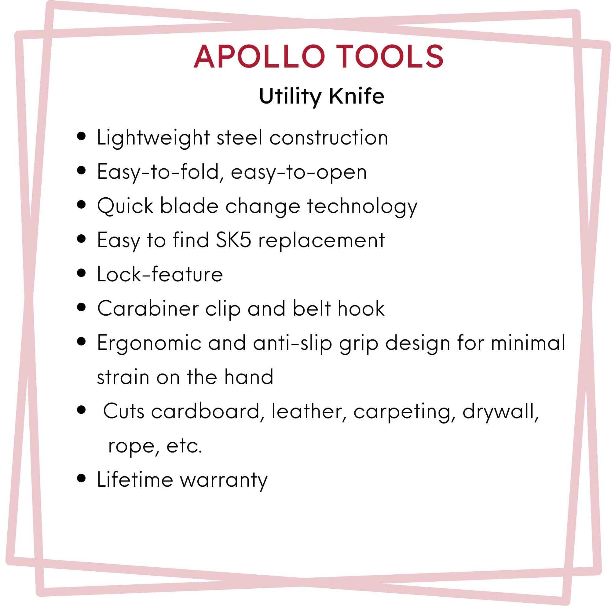 Ergonomic Stainless Steel, Lightweight, Foldable Black Utility Knife with Carabiner Clip and Fast-Change Blade - DT5017 - Prop and Piston