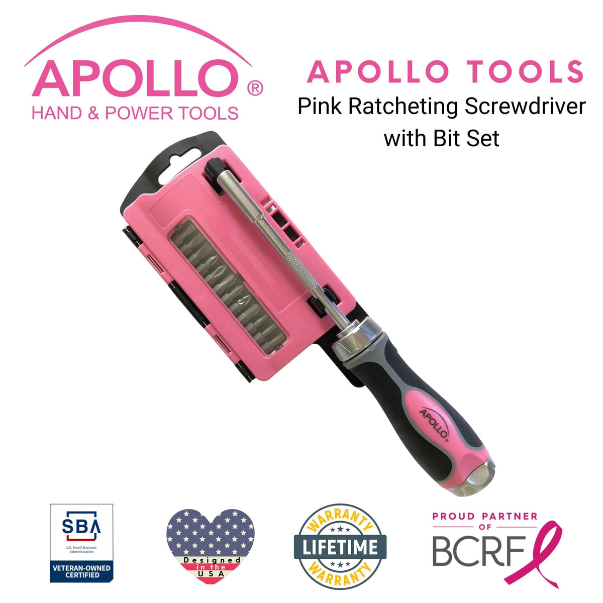 13-in-1 Ratcheting Screwdriver with Bit Set – Pink -- DT5021P - Prop and Piston