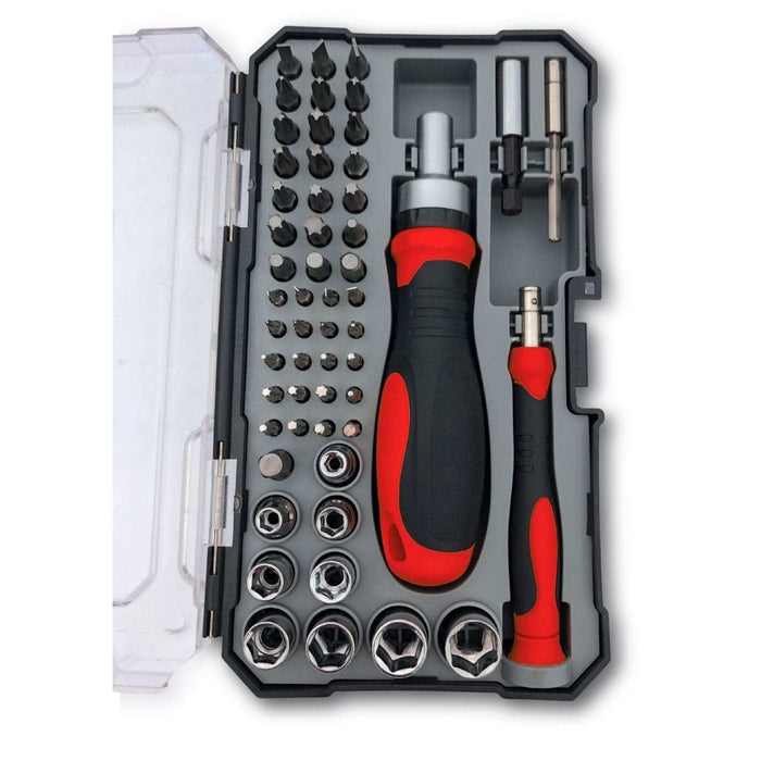 55 Piece Metric Tool Set with Ratcheting Bit Driver, Precision Bit Driver and Bit Assortment - DT5024 - Prop and Piston