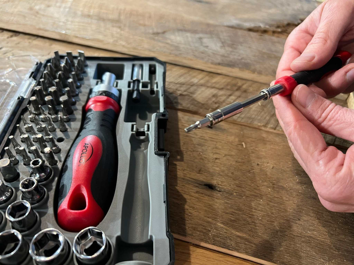 55 Piece Metric Tool Set with Ratcheting Bit Driver, Precision Bit Driver and Bit Assortment - DT5024 - Prop and Piston