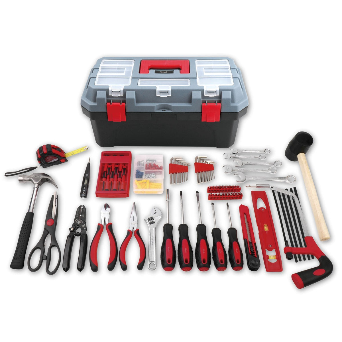 Red 170 Piece Household Tool Kit with New and Improved Tool Box - DT7103 - Prop and Piston