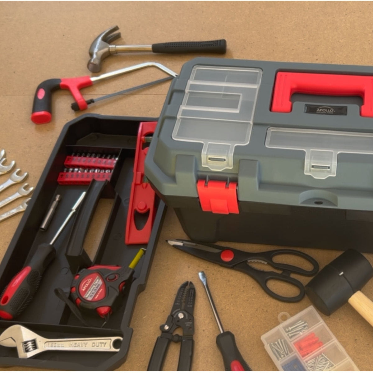 Red 170 Piece Household Tool Kit with New and Improved Tool Box - DT7103 - Prop and Piston