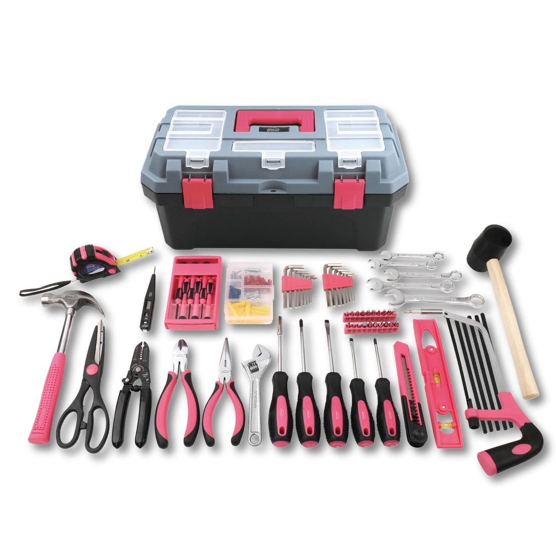Pink 170 Piece Household Tool Kit with New and Improved Tool Box - DT7103P - Prop and Piston