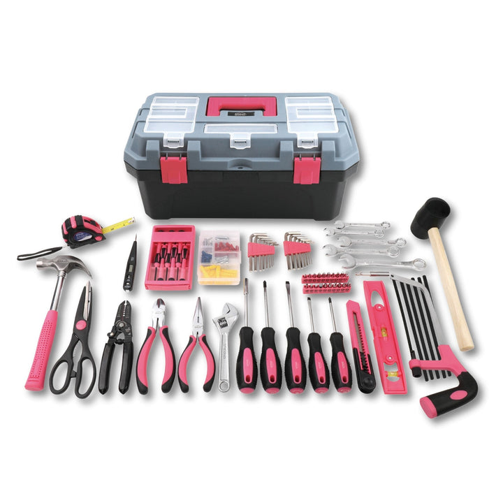 Pink 170 Piece Household Tool Kit with New and Improved Tool Box - DT7103P - Prop and Piston