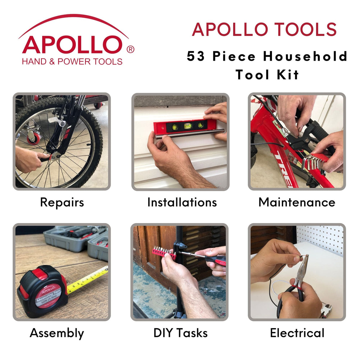 53 Piece Household Tool Kit - DT9408 - Prop and Piston